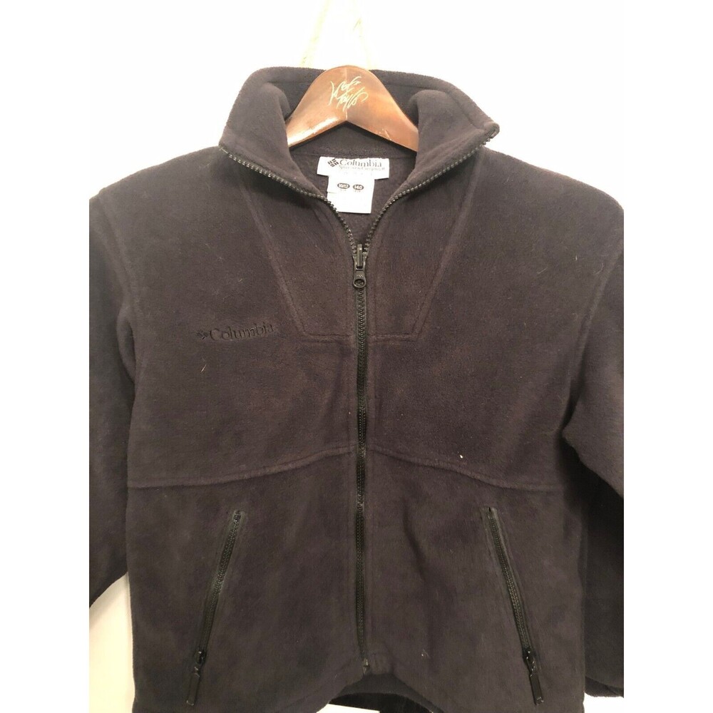 Columbia Childrens Jacket Size Youth 10/12 Black Fleece Full Zip